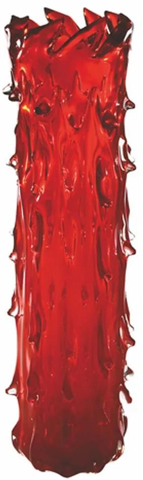 Vaso Grande em Murano Modelado na Cor Vermelha
