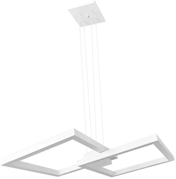 Pendente Led Aluminio 67,2W 3000K Fit Square - BRANCO