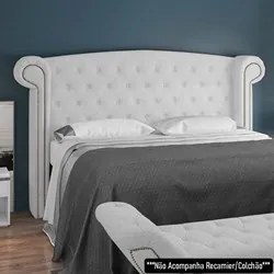 Cabeceira Cama Box Queen 160cm Provença P02 Boucle Branco - Mpozenato