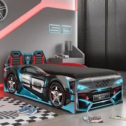 Bicama Infantil Carro Brilha no Escuro 100%MDF Twister P13 Vermelho -