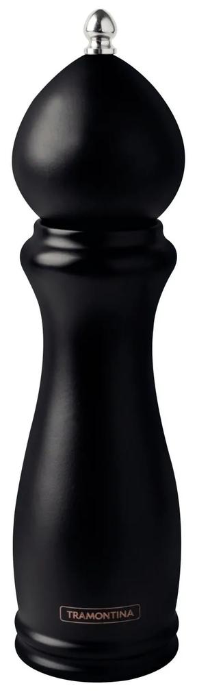 Moedor de Pimenta e Sal Tramontina Churrasco Black em Cerâmica com Recipiente de Madeira 8" -  Tramontina