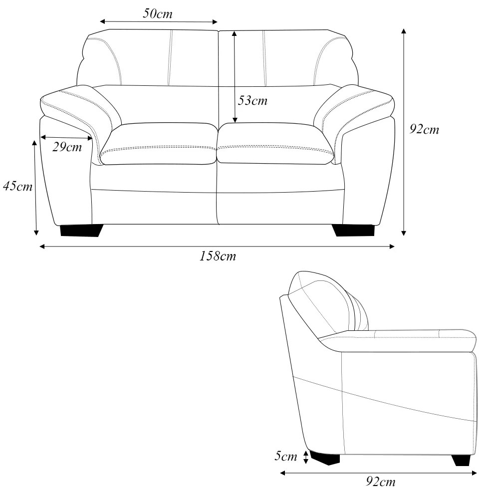 Sofá Decorativo Jason 2 Lugares 158cm Sala de Estar Pés em Eucalipto Couro Creme G40 - Gran Belo