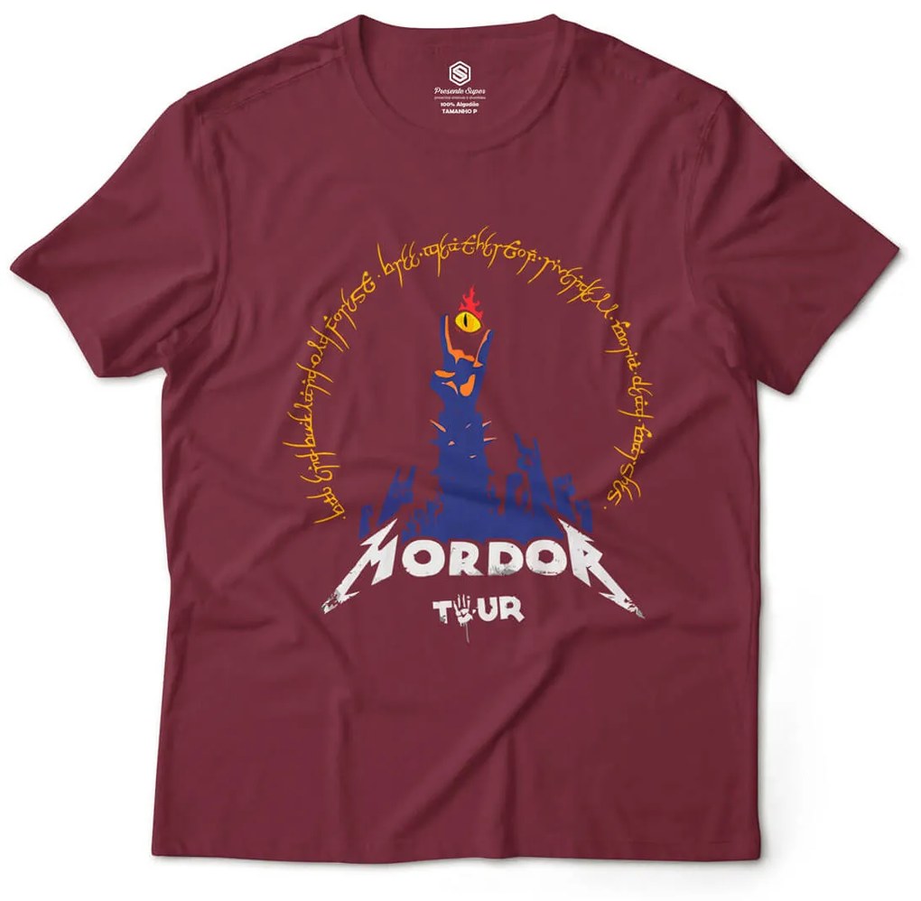 Camiseta Unissex Mordor Tour O Senhor dos Anéis Geek Nerd - Azul Turqueza - G