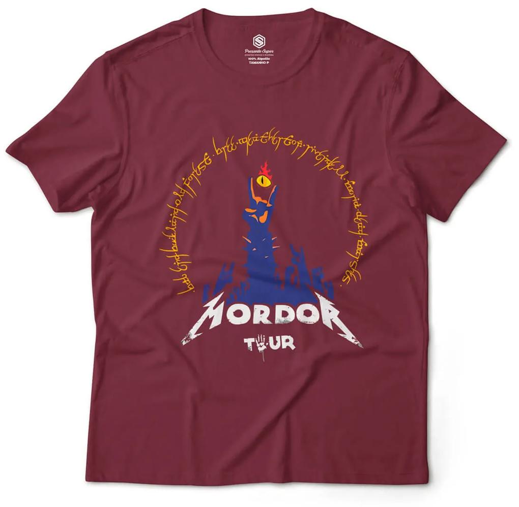 Camiseta Unissex Mordor Tour O Senhor dos Anéis Geek Nerd - Cinza Chumbo - M