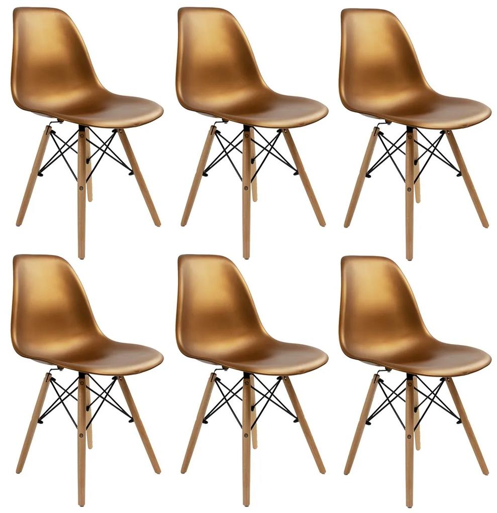 Conjunto 6 Cadeiras Eames Bronze Dsw - Empório Tiffany