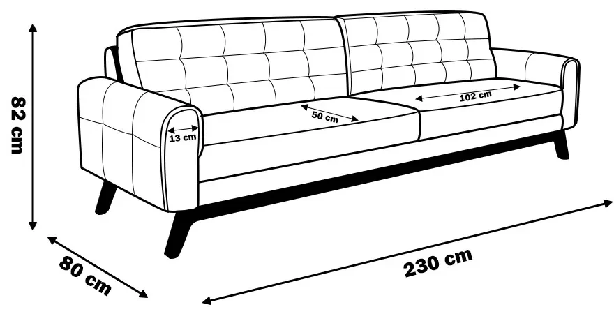 Sofá 3 Lugares Sala de Estar Eros 230 cm Veludo Azul Marinho Base Fixa G15 - Gran Belo