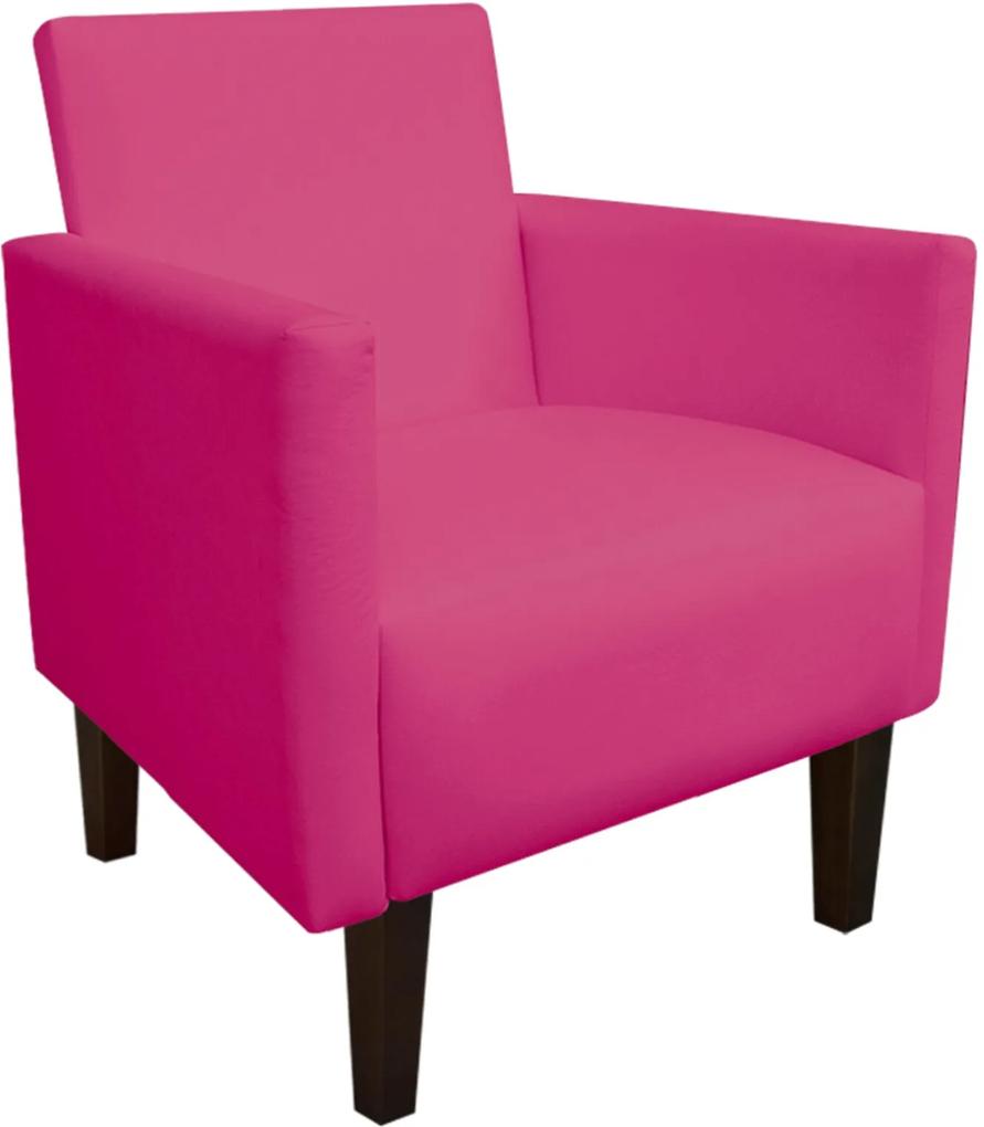 Poltrona Decorativa Compacta Jade Corino Pink Com Pés Baixo Chanfrado - D'Rossi