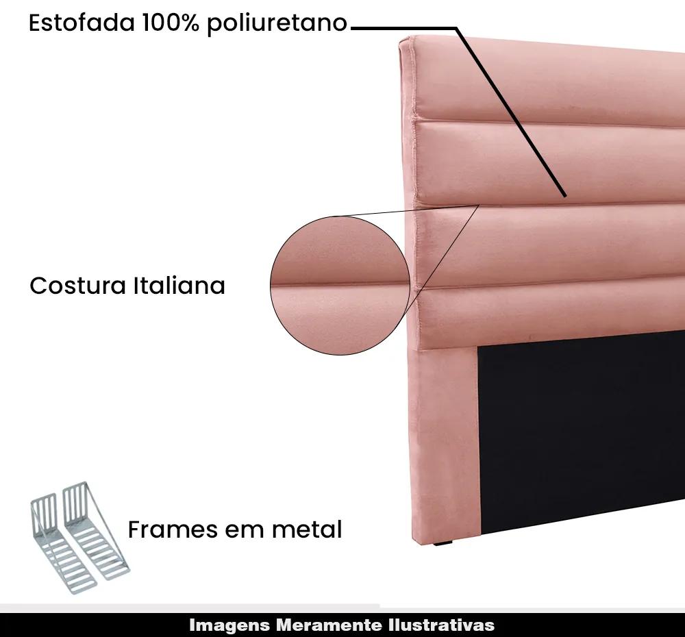 Cabeceira Decorativa 1,40M Guess Veludo Rosa G63 - Gran Belo
