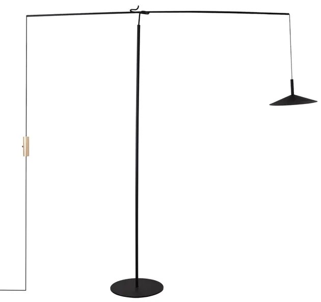 Luminaria De Piso Led Metal Preto 7w 3000k Equilibrio