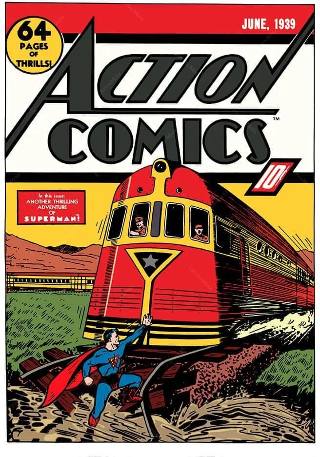 Tela DC Comics Superman Trem Colorido - Urban - 70x50 cm