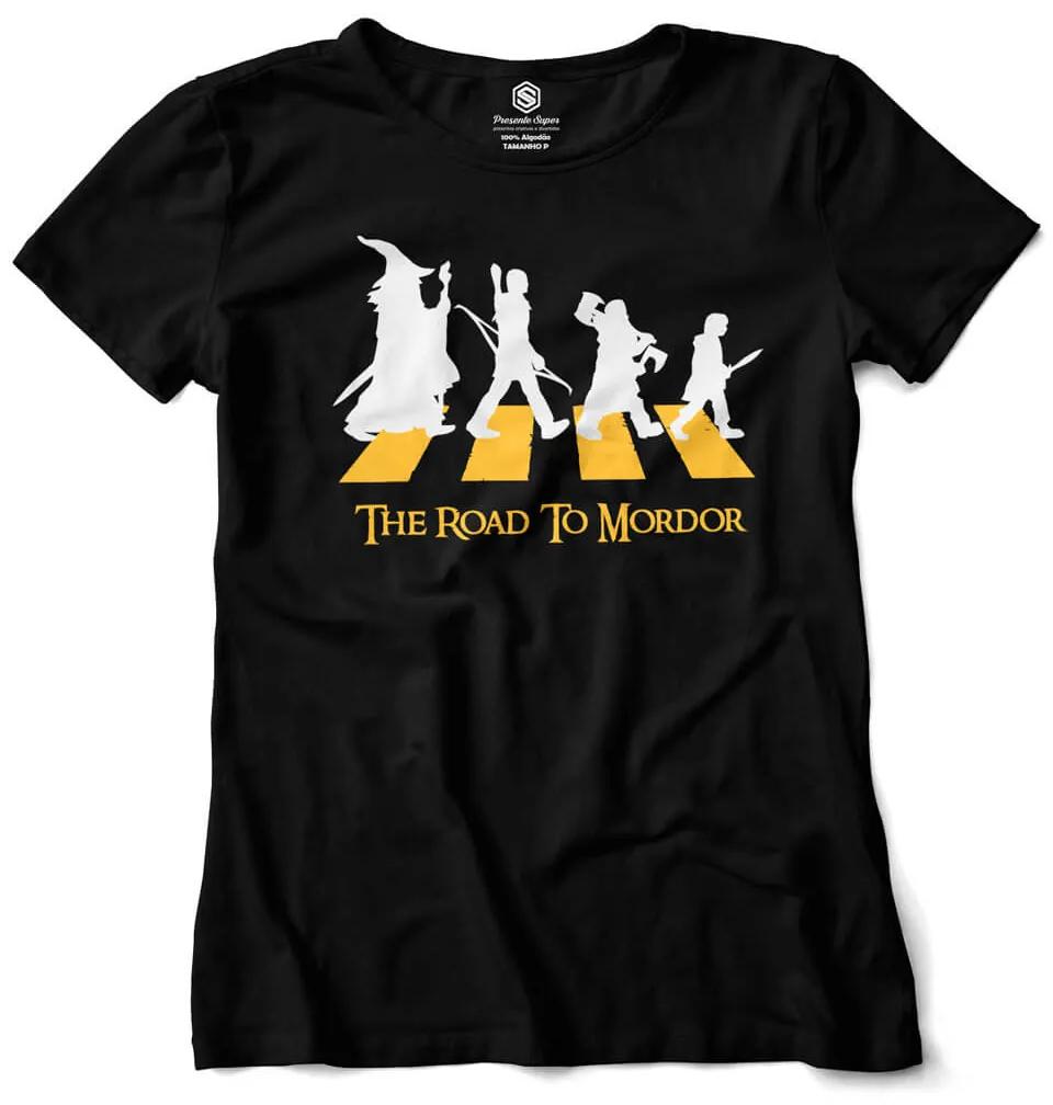Camiseta Baby Look Feminina The Road to Mordor O Senhor dos Anéis - Preto - XGG