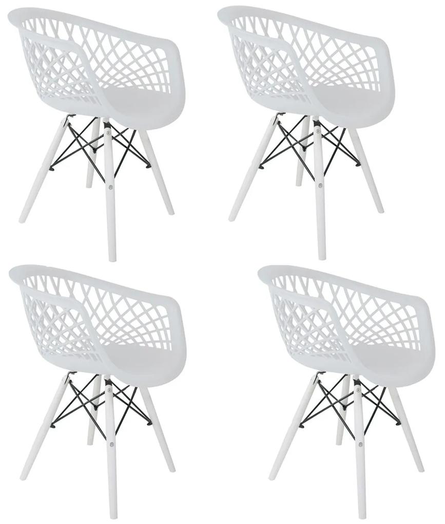 Conjunto 4 Cadeiras Web Branca Pé Branco DSW - Empório Tiffany