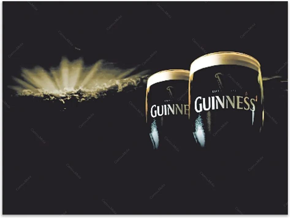 Placa Decorativa Guinness Preta Média em Metal - 30x20 cm