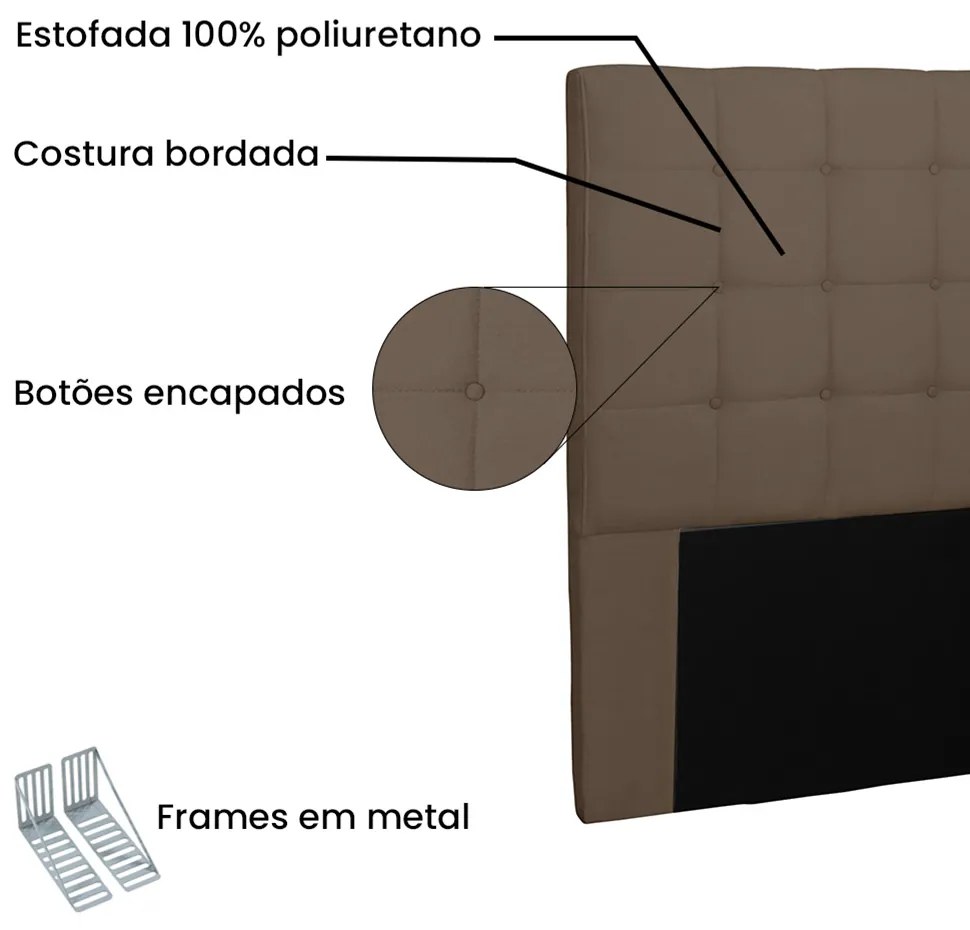 Cabeceira Verona Para Cama Box Solteiro 90 cm Suede Caramelo - D'Rossi