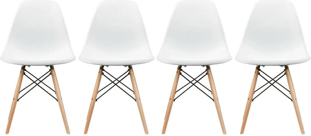 Conjunto 4 Cadeiras Eiffel Eames DSW Branca