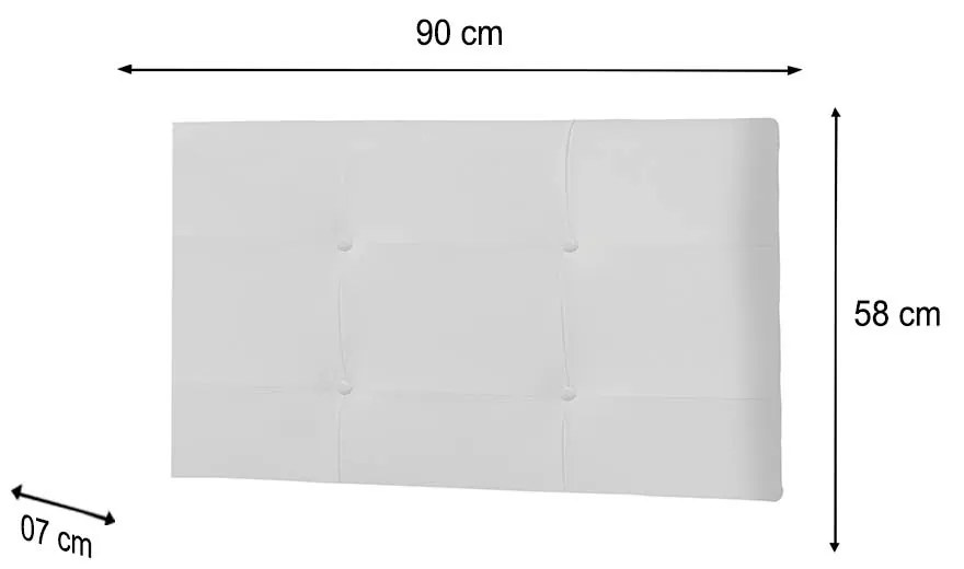 Painel Luna Para Cama Box Solteiro 90 cm Corino Branco - D'Rossi