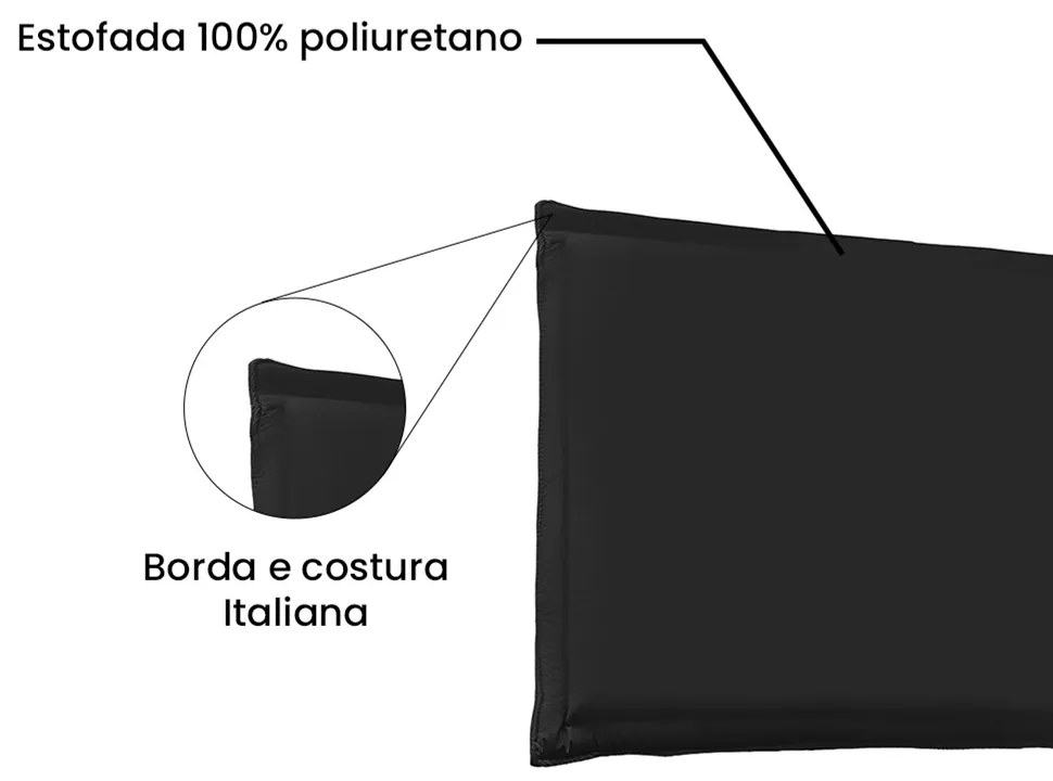 Cabeceira Painel Garden Para Cama Box Casal 140 cm Corino Preto - D'Rossi