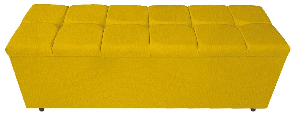 Calçadeira Estofada Manchester 140 cm Casal Suede Amarelo - ADJ Decor