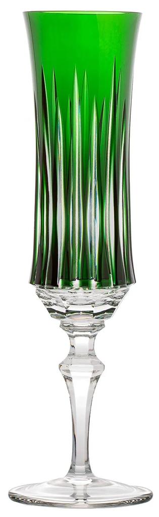 Taça de Cristal Lapidado p/ Champagne - Verde Escuro - 66  Verde Escuro - 66
