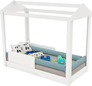 Mini Cama Infantil Montessoriana com Grades de Proteção Branco - Pura Magia