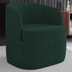 Kit 2 Poltronas Giratória Decorativa para Sala Dandara Z08 Veludo Verd