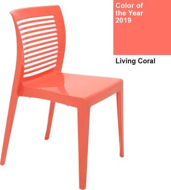 Cadeira Tramontina Victória Living Coral com Encosto Vazado Horizontal em Polipropileno 92041160