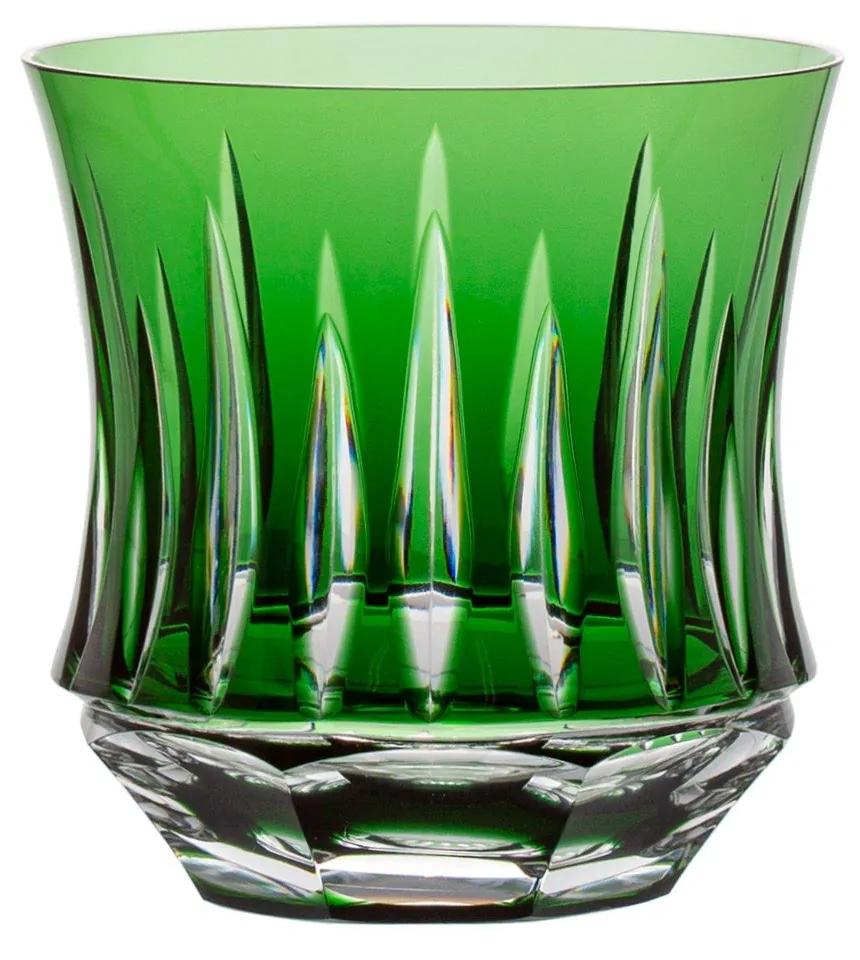 Copo de Cristal Lapidado Artesanal p/ Whisky - Verde Escuro  Verde Escuro - 66