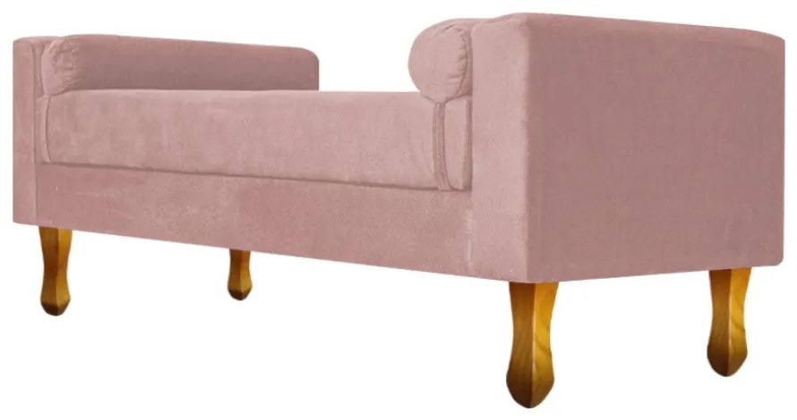 Recamier Félix King Size 195cm Suede Rosê - ADJ Decor