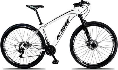 Bicicleta XLT Aro 29 Quadro 15 Alumínio 21 Marchas Suspensão Freio Disco Branco/Preto - KSW
