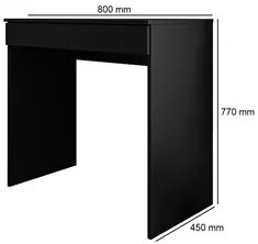 Mesa Para Computador Escrivaninha 1 Gaveta Alexia Preto Fosco - AJL Mó