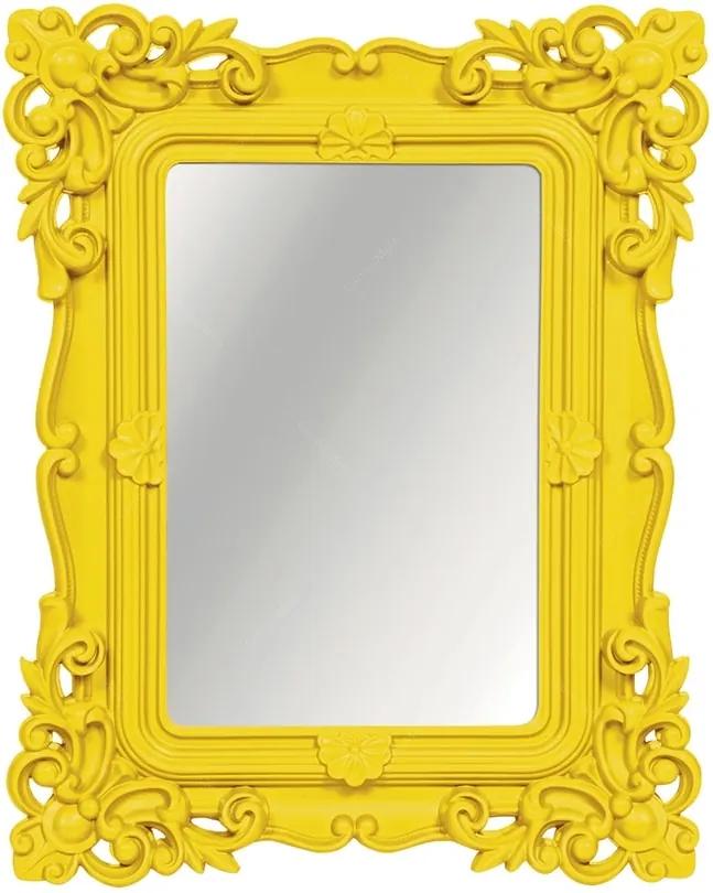 Espelho Classic Arabescos Amarelo Retangular - 32x26 cm