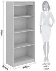 Estante Livreiro Multiuso 3 Prateleiras 68cm Web15 G04 Cinza - Mpozena
