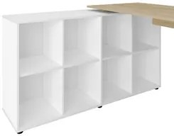 Conjunto Escritório Home Office 4 Peças Side A06 Branco/Carvalho - Mpo