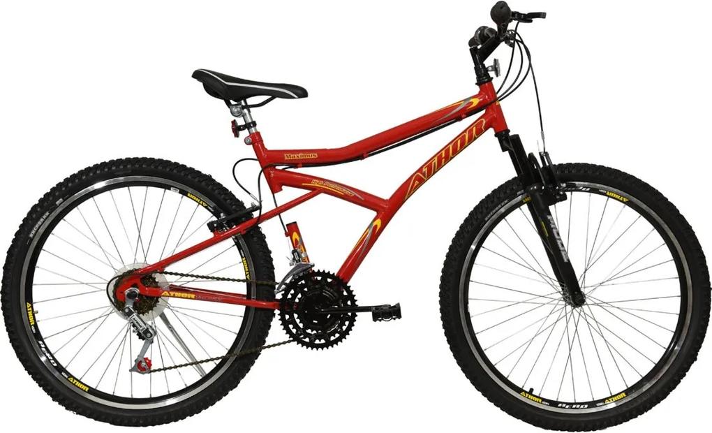 Bicicleta Aro 26 18M 45Mm Maximus Vermelha Athor Bikes