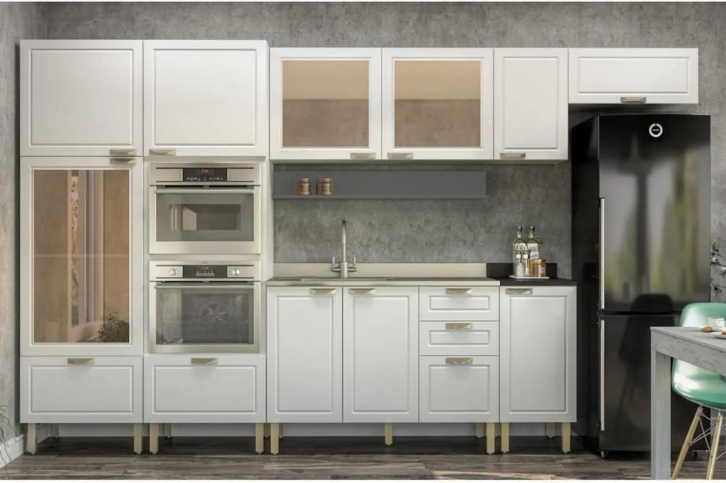 Cozinha Completa 9 peças Americana Multimóveis 5653MF Branco/Grafite