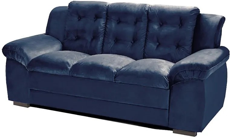 Sofá com Fibra no Assento e Encosto Granada 3 Lugares Tecido Suede Azul - Umaflex