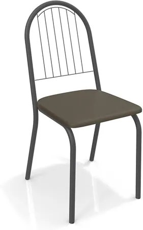 Cadeira Banner em Metal Preto - Marrom