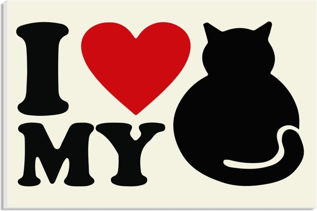 Placa de Bancada Decorativa I Love My Cats 20x30 cm