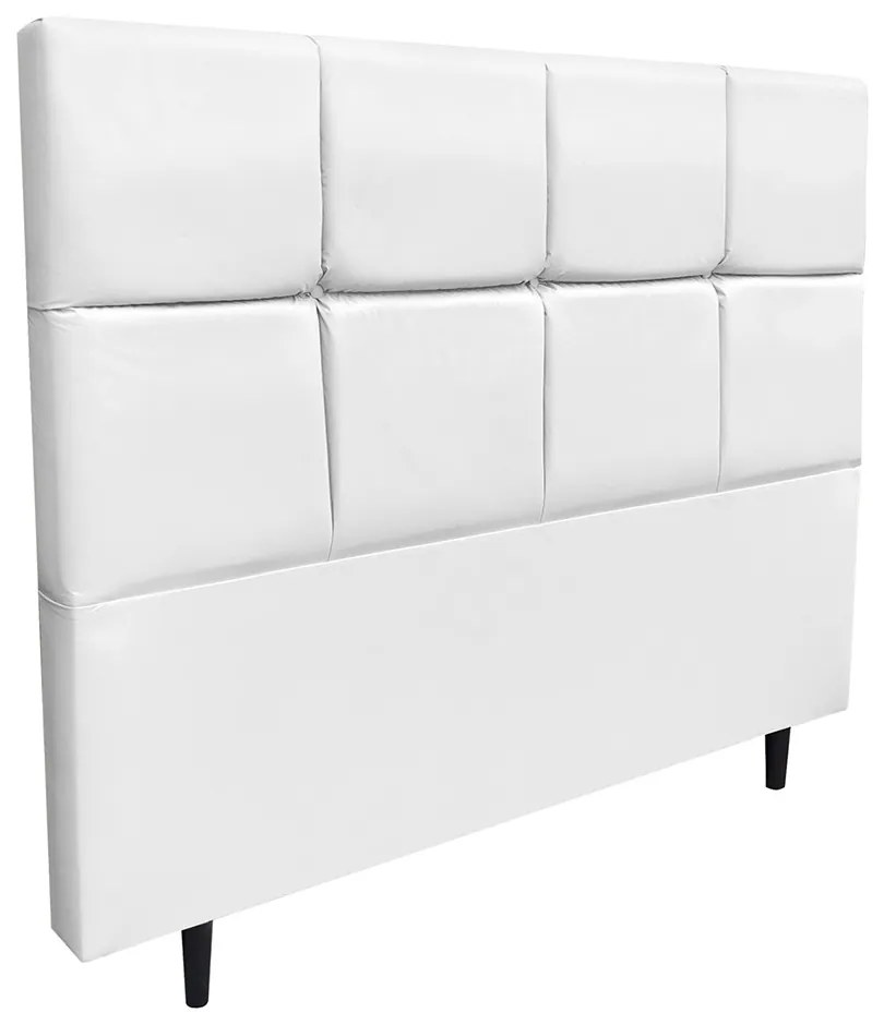 Cabeceira Roma para Cama Box Solteiro 90 cm Corino - D'Rossi - Branco