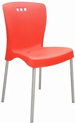 Cadeira Mona pernas anodizadas vermelha Tramontina