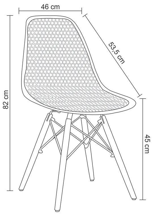 Cadeira para Sala de Jantar Carla Preto Base Madeira - D'Rossi