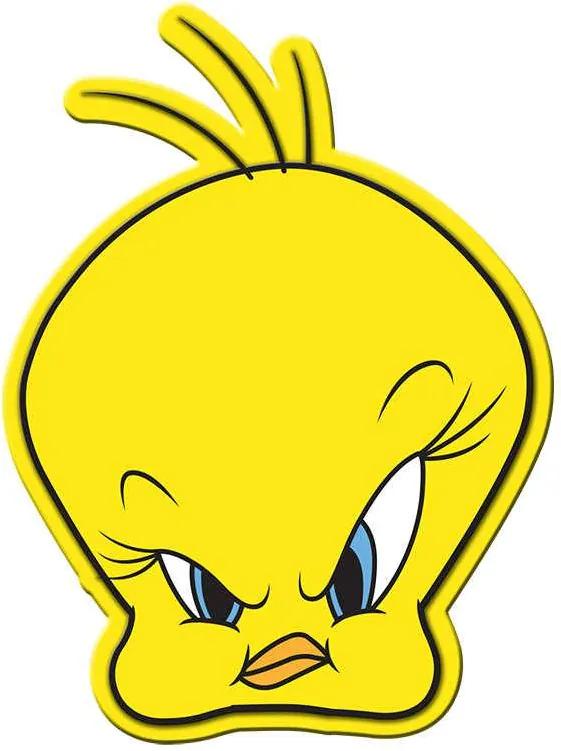 Placa de Parede Looney Tunes Tweety Big Head Amarelo em Metal