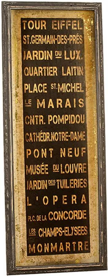 Quadro Decorativo Vintage de Parede Tour Paris