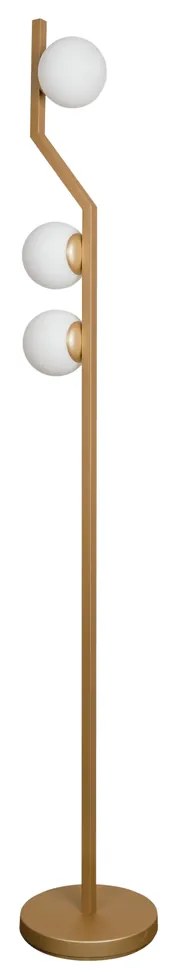 Luminaria De Chão Zig Ø27,5X159Cm 3Xg9 / Globo Ø12Cm / Coluna | Usina... (RG-M Rosê Metálico, FOSCO)