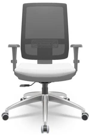 Cadeira Brizza Diretor Grafite Tela Preta Assento Aero Branco Base RelaxPlax Aluminio - 65888 Sun House