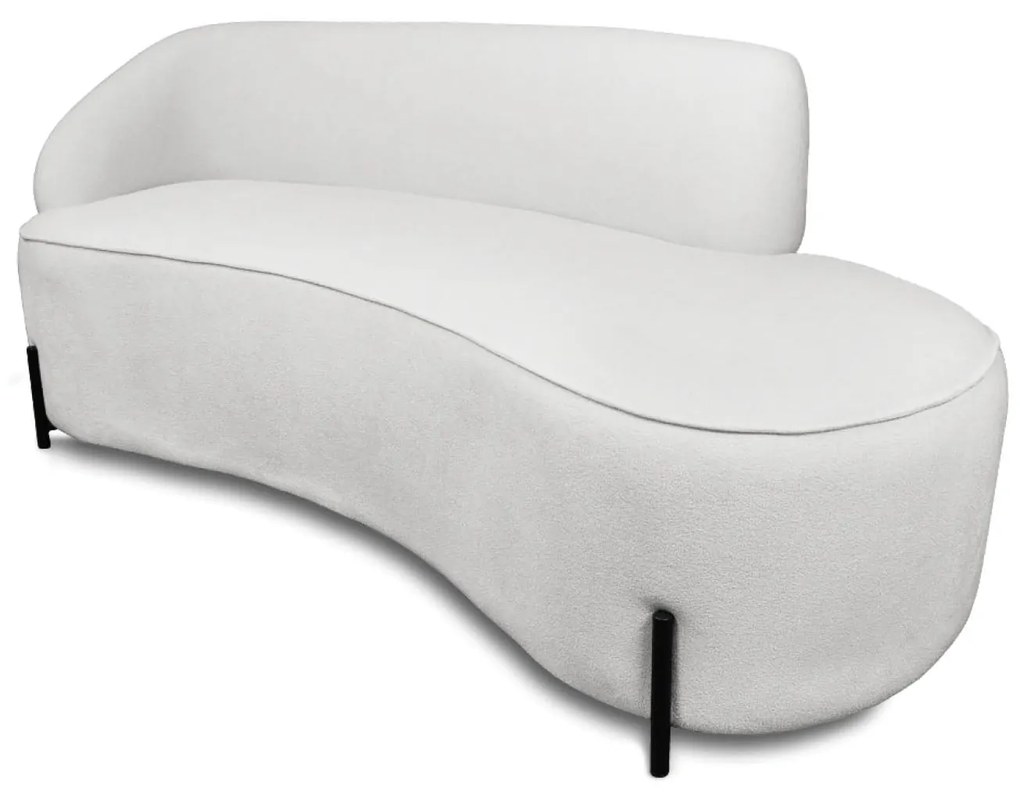 Sofá 4 Lugares Orgânico 220cm Pé Ferro Preto Morgan Bouclê D03 - D'Rossi - Cinza