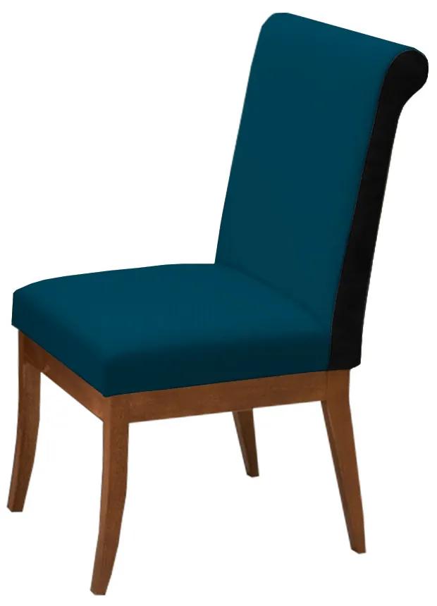 Cadeira Larissa Veludo Azul Marinho Couríssimo Preto