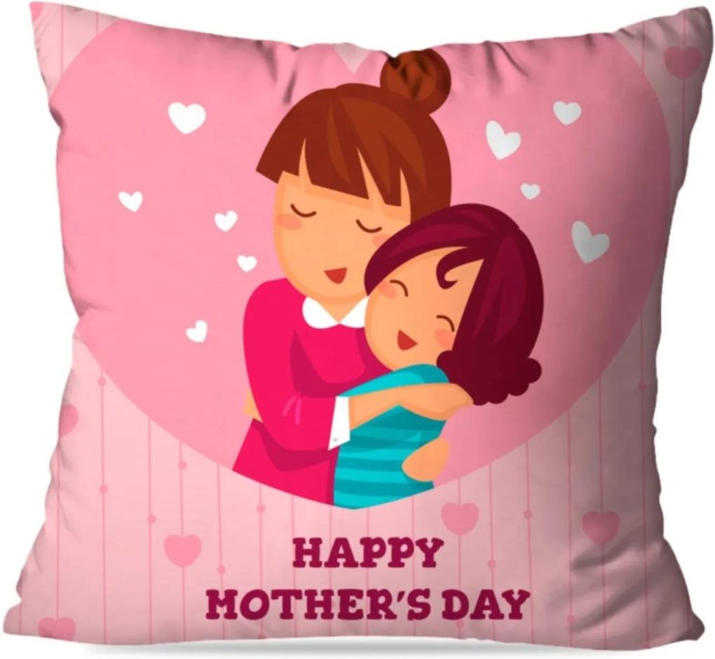 Almofada Avulsa Decorativa Happy Mother's Day 35x35cm Love Decor