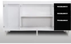 Balcão Gabinete Para Pia 160cm Nathan 3 Portas Branco - Nathy Móveis