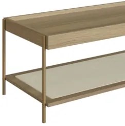 Mesa de Centro Para Sala Pé Metal Arlo A10 Hanover/Dourado - Mpozenato